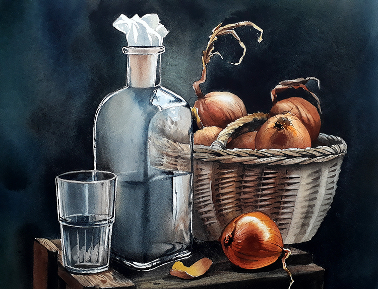 Многопредметный натюрморт «Тени и фактура» - Куцае_0.jpg